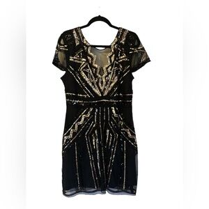 Stunning black and  gold flapper inspired dress perfect for a holiday party 🎄 ✨